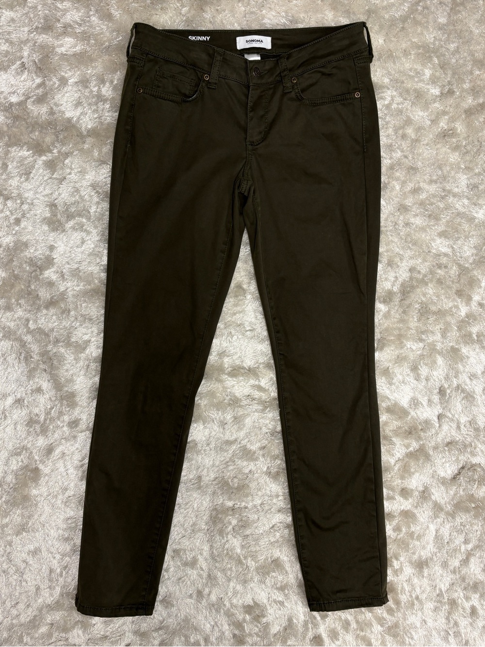 Sonoma Women's Skinny Jeans in Olive: Earth Tone Colored Jeans